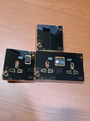 Berlin H2•5-208 Socket and Switches Black and Gold