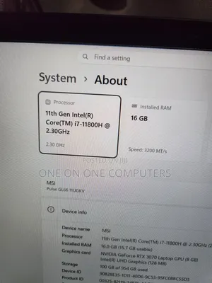 Laptop MSI Pulse GL66 16GB Intel Core i7 SSD 1T