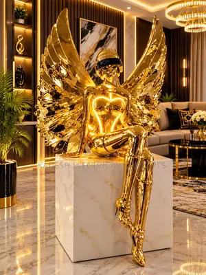 Futuristic Wings Female Statue High End Bar Nightclub Decoration