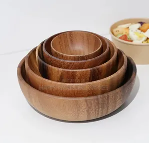 Acacia Quality Wooden Soup Bowl.