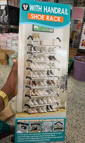 Multi-Tier Shoe Rack With Side Handrails – Heavy Duty Space Saving