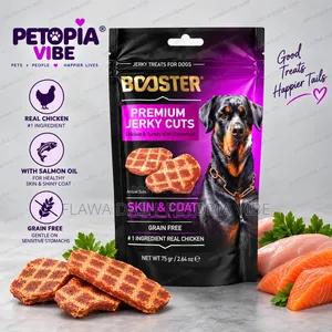 BOOSTER Premium Jerky Cuts – Skin Coat Grain Free 75g Dog Treats