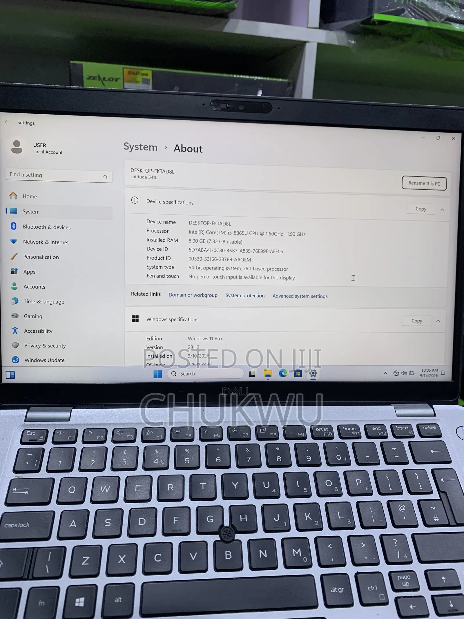 Laptop Dell Latitude 5410 8GB Intel Core i5 SSD 256GB