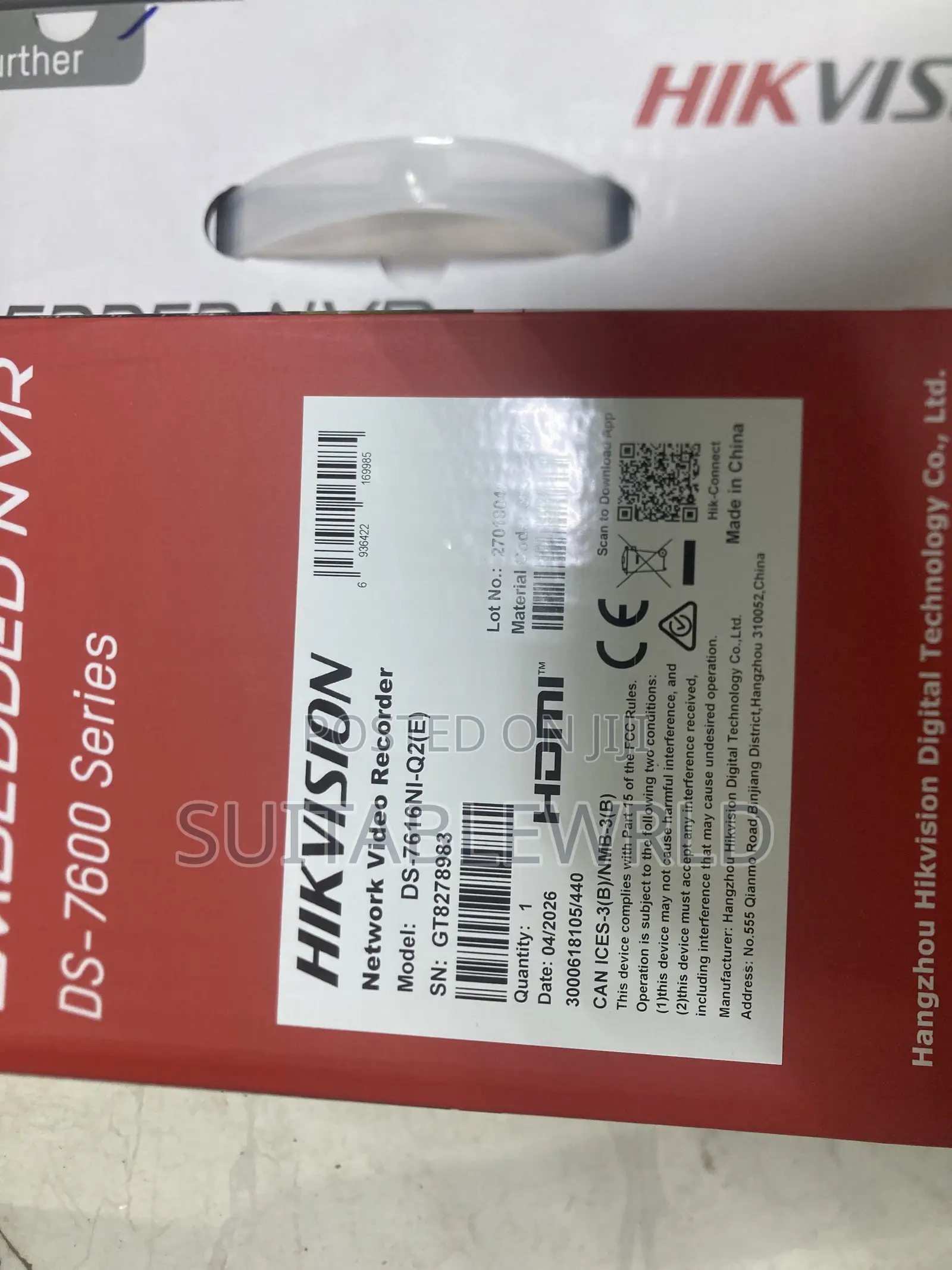 16ch NVR No Poe Hikvision