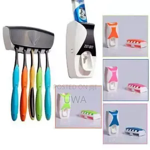 Automatic Toothpaste Dispenser Toothbrush Holder Set