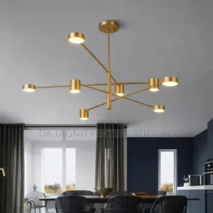 Modern Golden Multi-Arm Chandelier – Luxury Ceiling Light