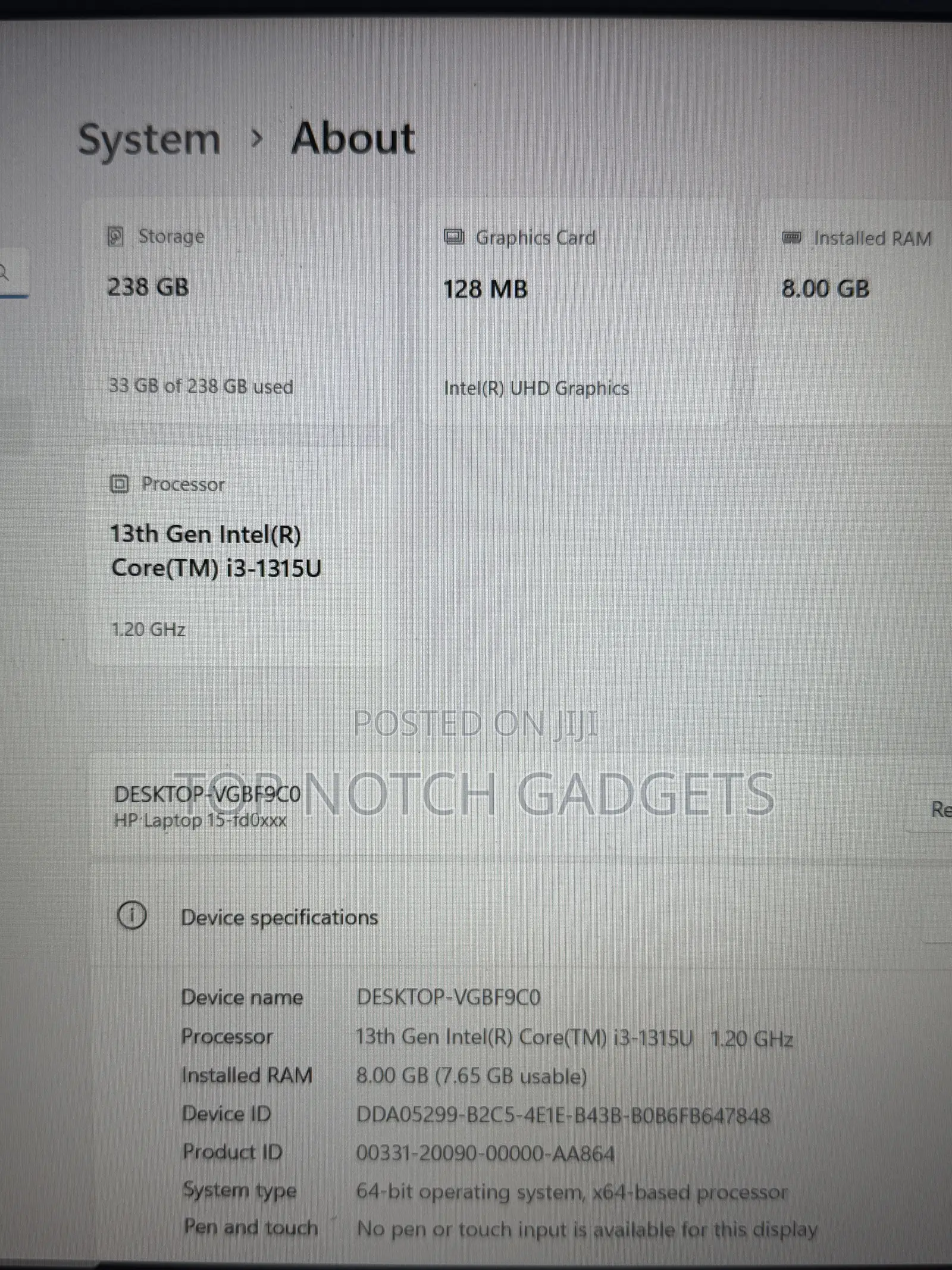 Laptop HP 15 8GB Intel Core i3 SSD 256GB