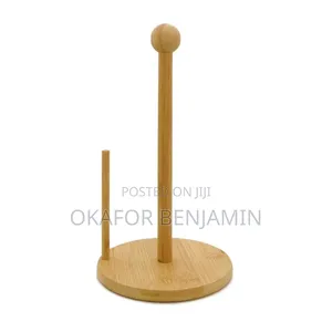 Bamboo Tissue Paper Towel Holder With Base