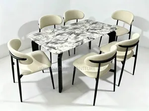 Unique Johnnystar Marble Dinning Table With 6 Chairs