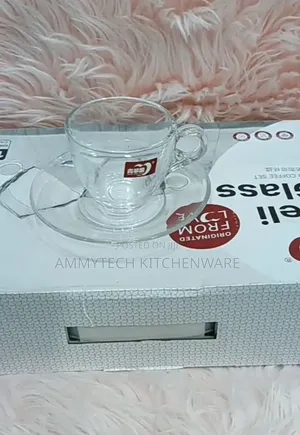 Beautiful Glass Tea Cup and Saucer