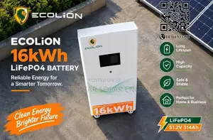 Ecolion 16kWh 51.2V 314Ah LiFePO4 Lithium Battery System (Lion-32s)