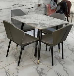 Quality Mable Top Dining Table With 4 Seaters