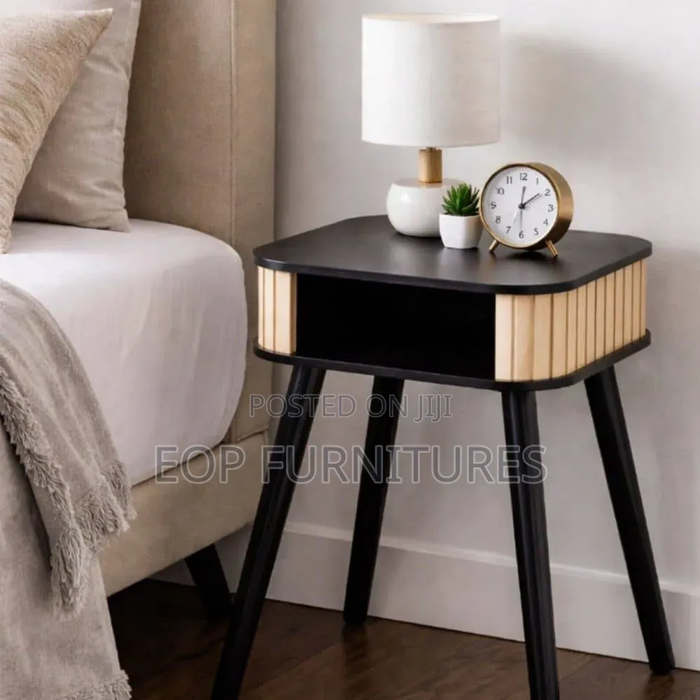Bed Side Drawer Wooden Legs