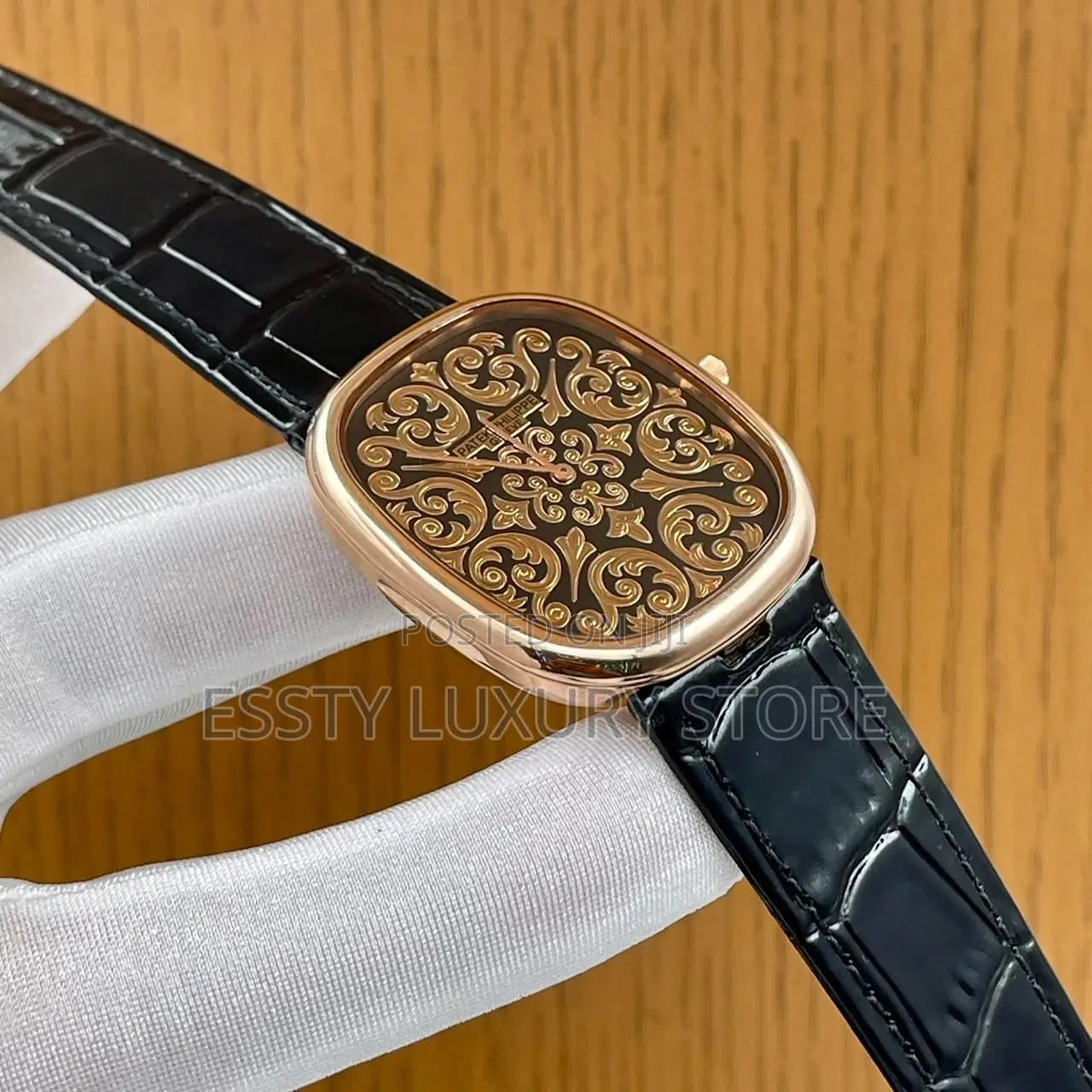 Patek Philippe Quality Luxury Men Genuine Leather Wristwatch