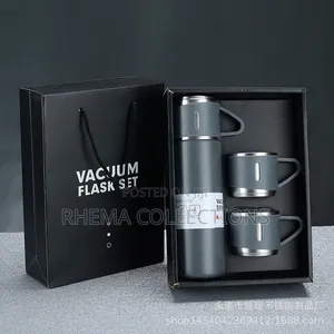 Stainless Steel Vacuum Flask Gift Set (500ml + 3 Cups)