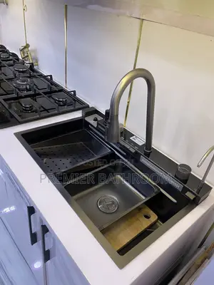5 Button Luxury Kitchen Sink Black