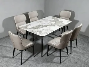 Contemporary 6 Seaters Marble Top Dining Table