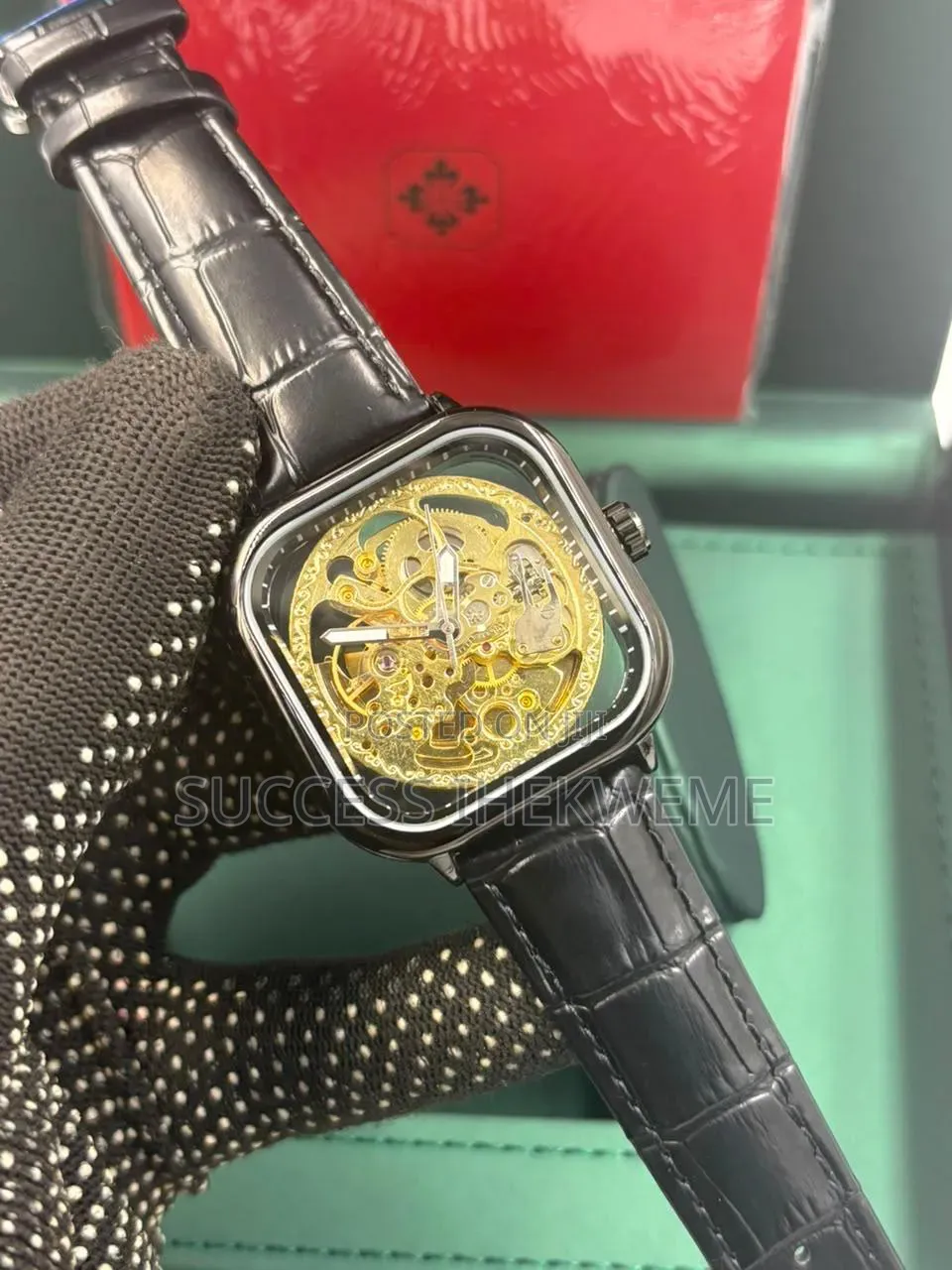 Forsining Transparent Watch Automatic Mechanical Leather Strap