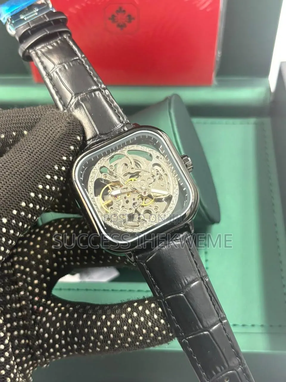 Forsining Transparent Watch Automatic Mechanical Leather Strap