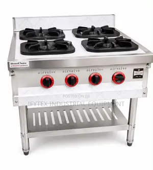 4 Burner Commercial Gas Cooking Stove
