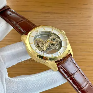 Automatic Quality Luxury Rolex See Through Face Leather Watch
