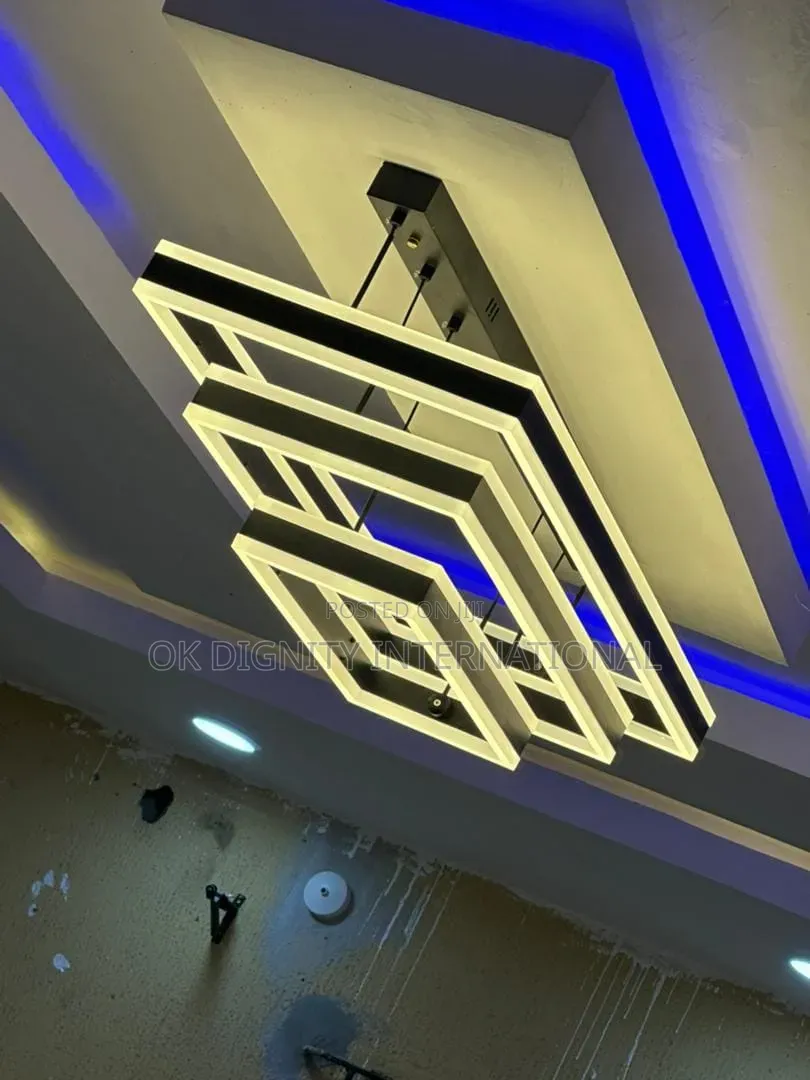 Modern Rectangular LED Pendant Chandelier – Luxury Ceiling Light