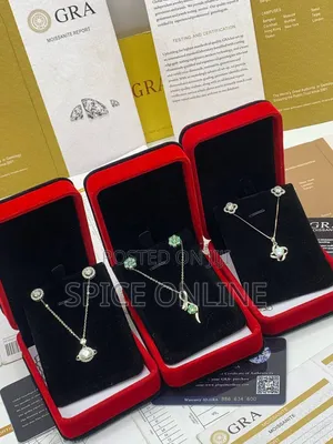VVS Moissanite Diamond Female Necklace and Earring Set