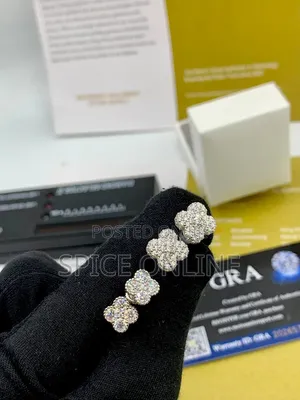 VVS Moissanite Diamond Uisex VCA Earring Design Now Available  