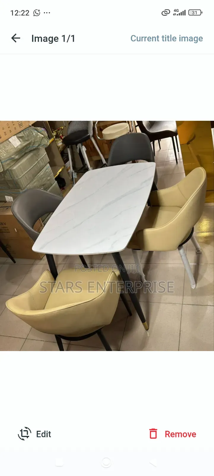 4 Seater Marble Luxe Dinning