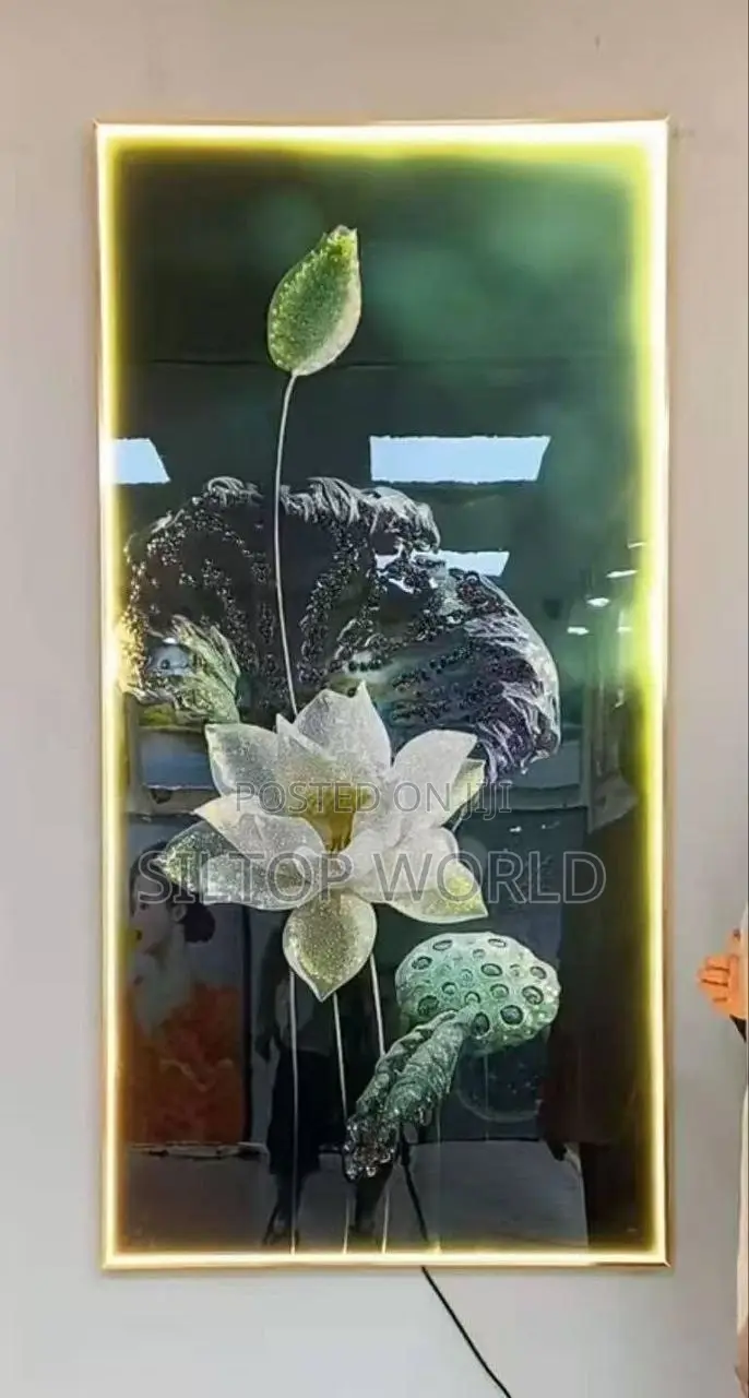 Crystal Stones Acrylic Wall Frame With LED Light