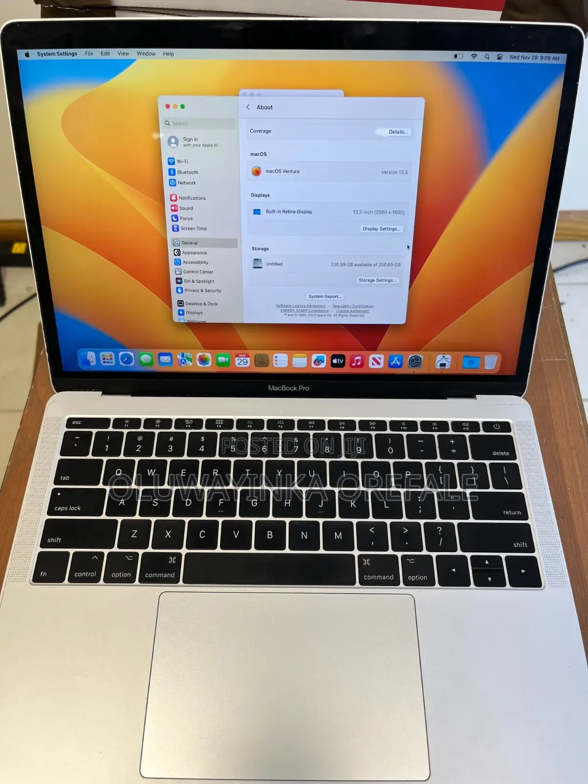 Laptop Apple MacBook Pro 2017 8GB Intel Core i5 SSD 256GB