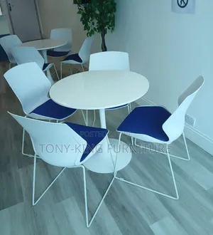 Modern White Round Table and Chair Set