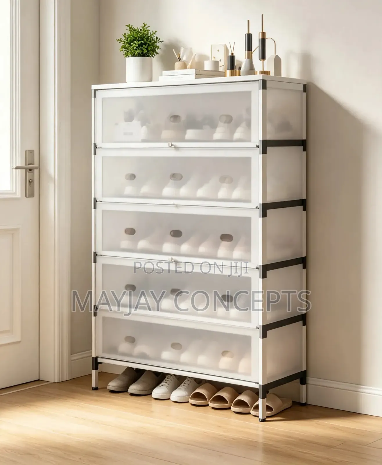 Large Multi-Layer Dust-Proof Shoe Rack With Steel Frame Storage System