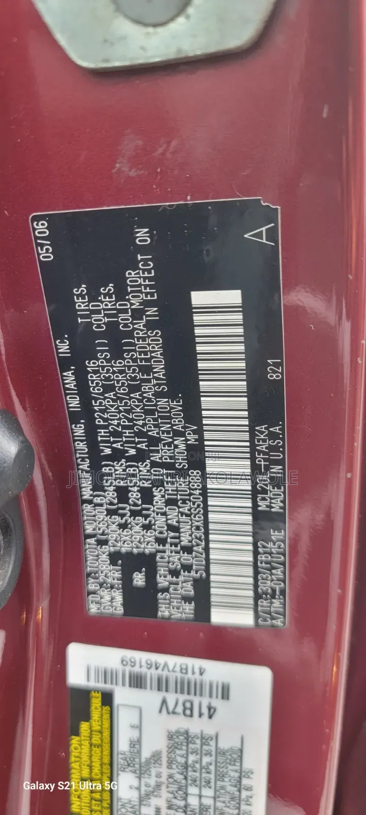 Toyota Sienna 2006