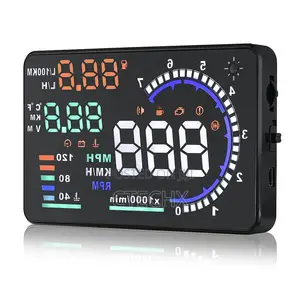 5.5 Inches A8 OBD2 Windshield HUD Head Up Display RMPH Speed Fuel Temp