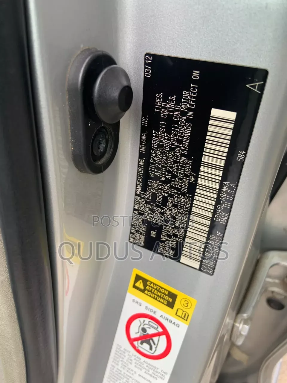 Toyota Highlander 2012 Silver