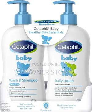 Cetaphil Baby Wash Shampoo + Lotion, Sensitive Skin, 13.5oz, 2ct