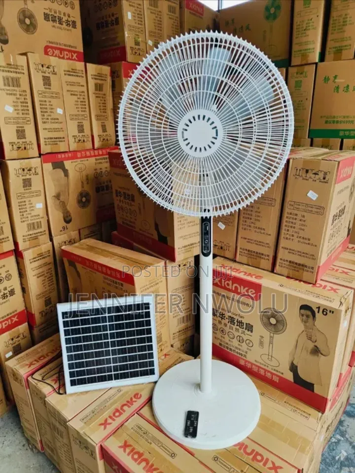 Electric Fan With Solar Panel