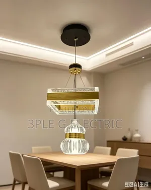 Gold Body Square Single Led Pendant