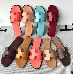 Satin Hermes Slides