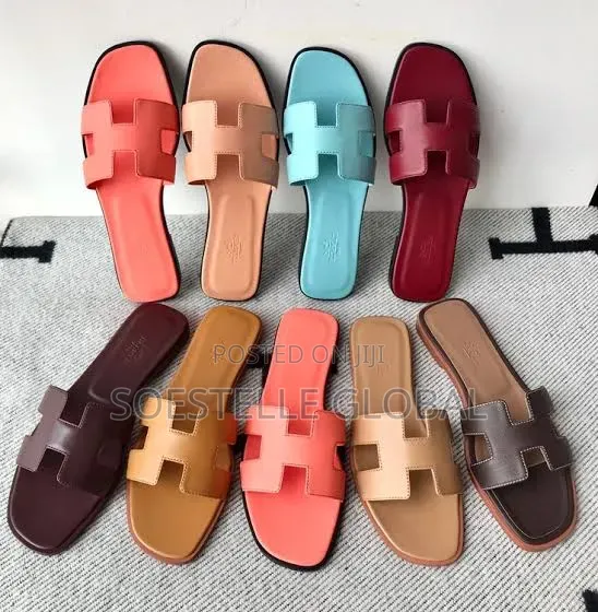 Satin Hermes Slides