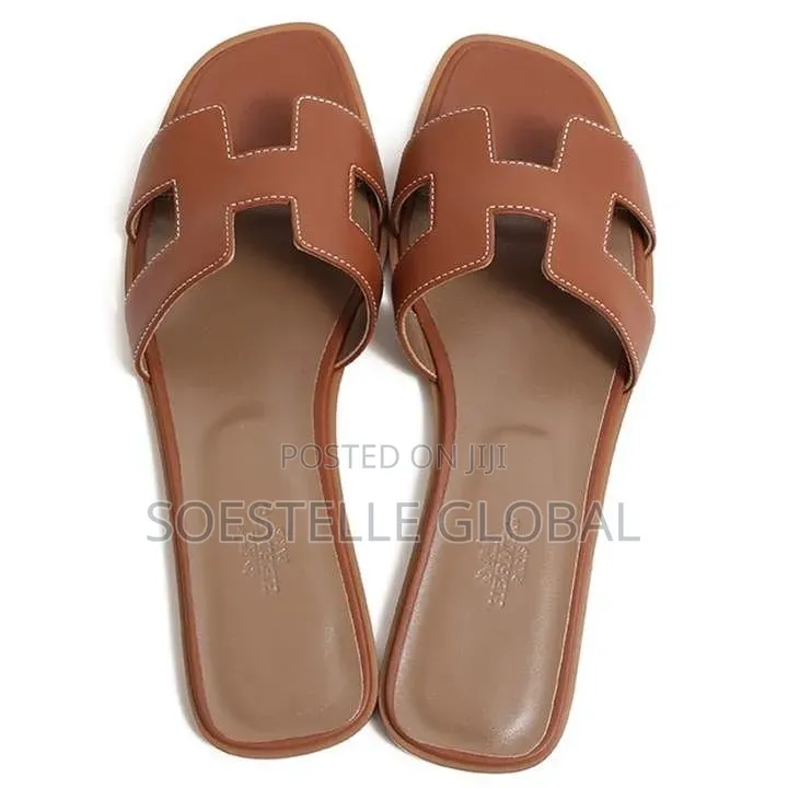 Satin Hermes Slides