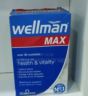 Wellman Max- Men's Multivitamin, Omega 3-6-9 & Calcium +Vitamin D