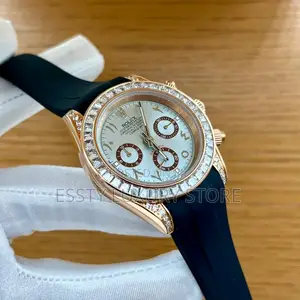 Automatic Quality Luxury Rolex Ice Headed Chrono Rubber Strap Watch