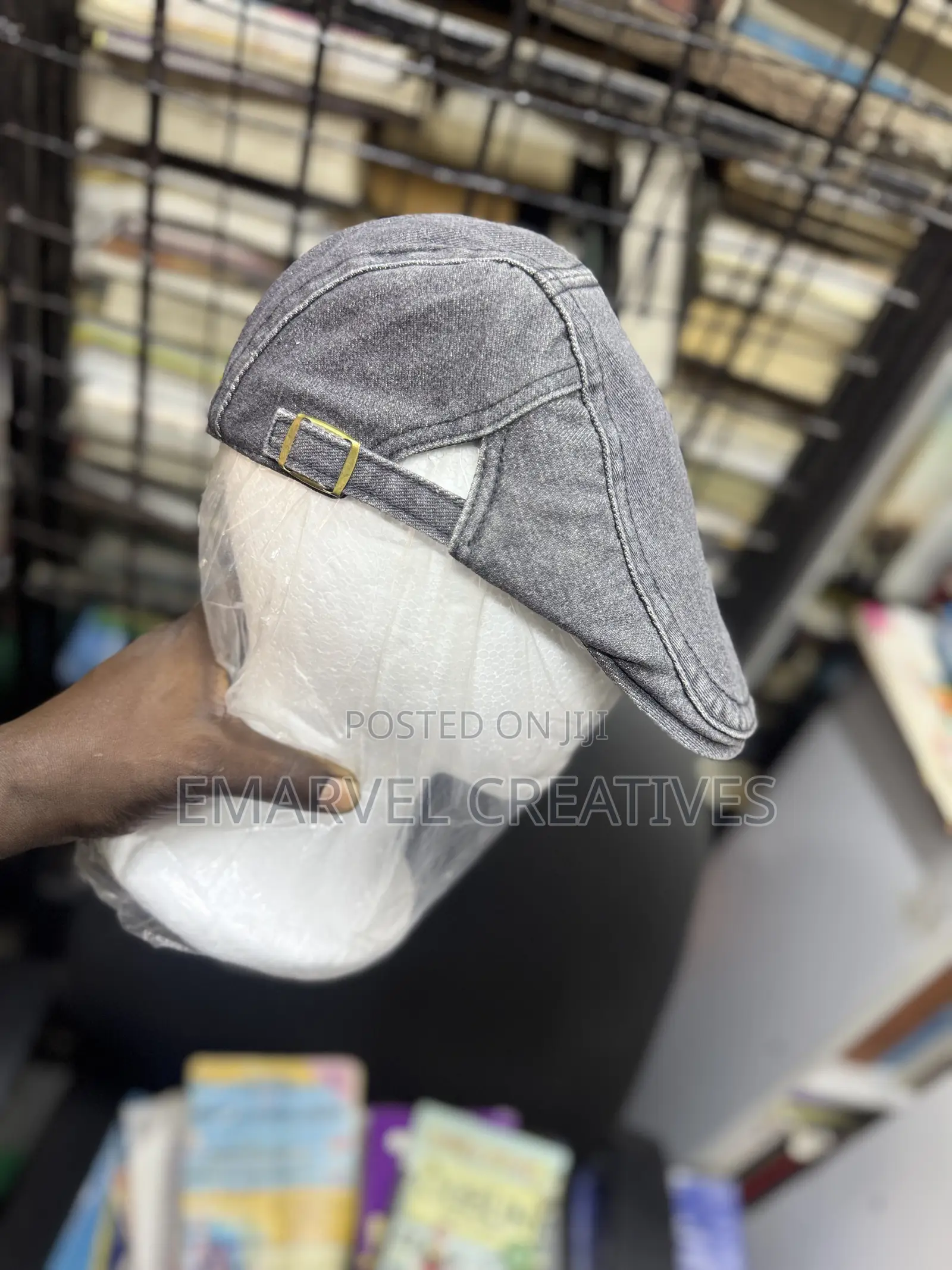 Adjustable Papas Cap Denim : Grey