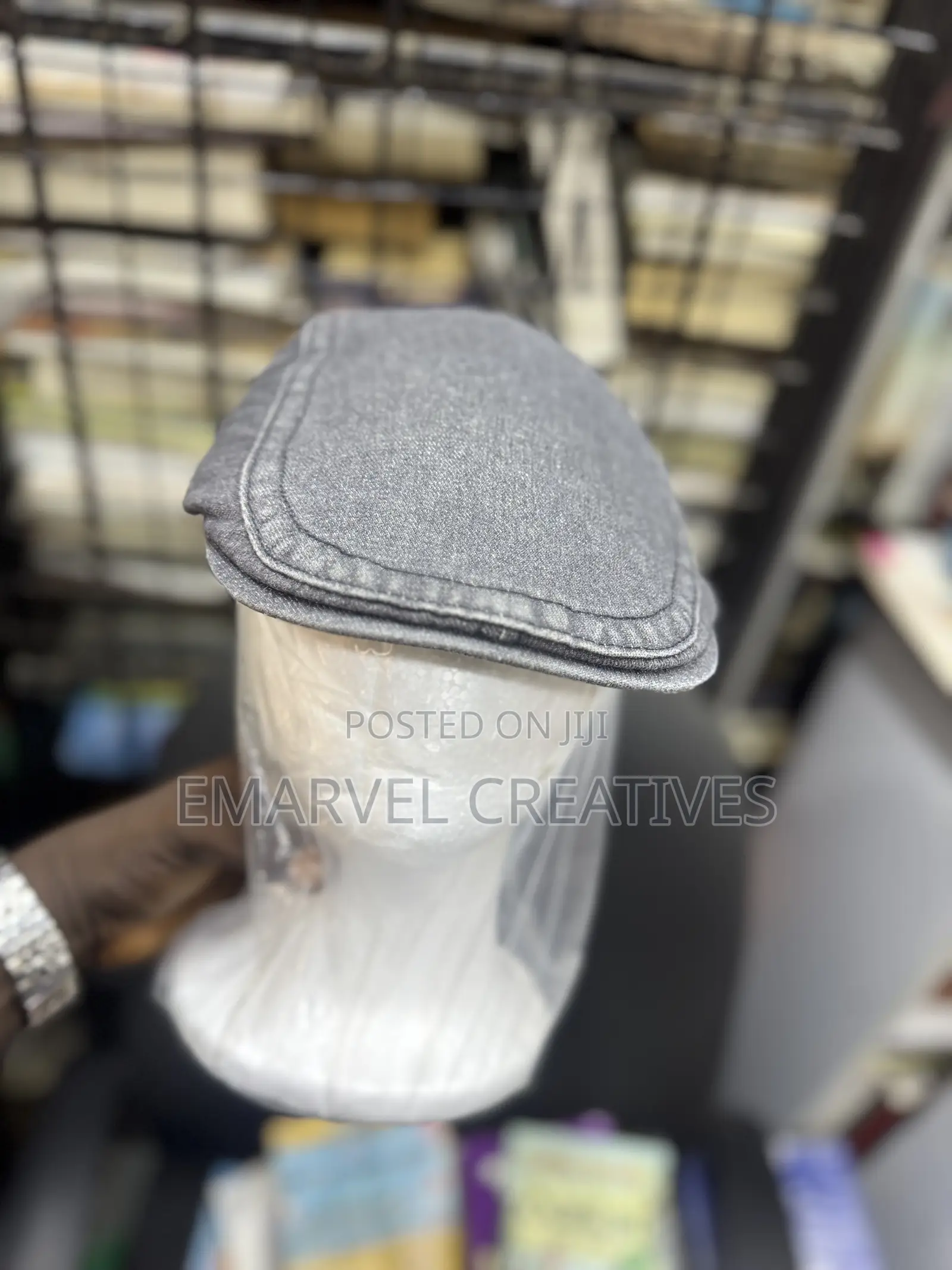 Adjustable Papas Cap Denim : Grey