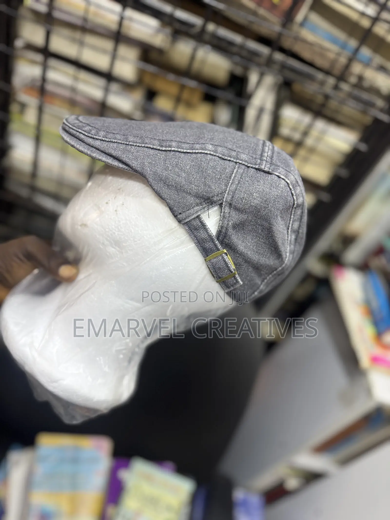 Adjustable Papas Cap Denim : Grey
