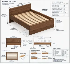 Modern Wooden Bed Frame | Custom Sizes Finishes