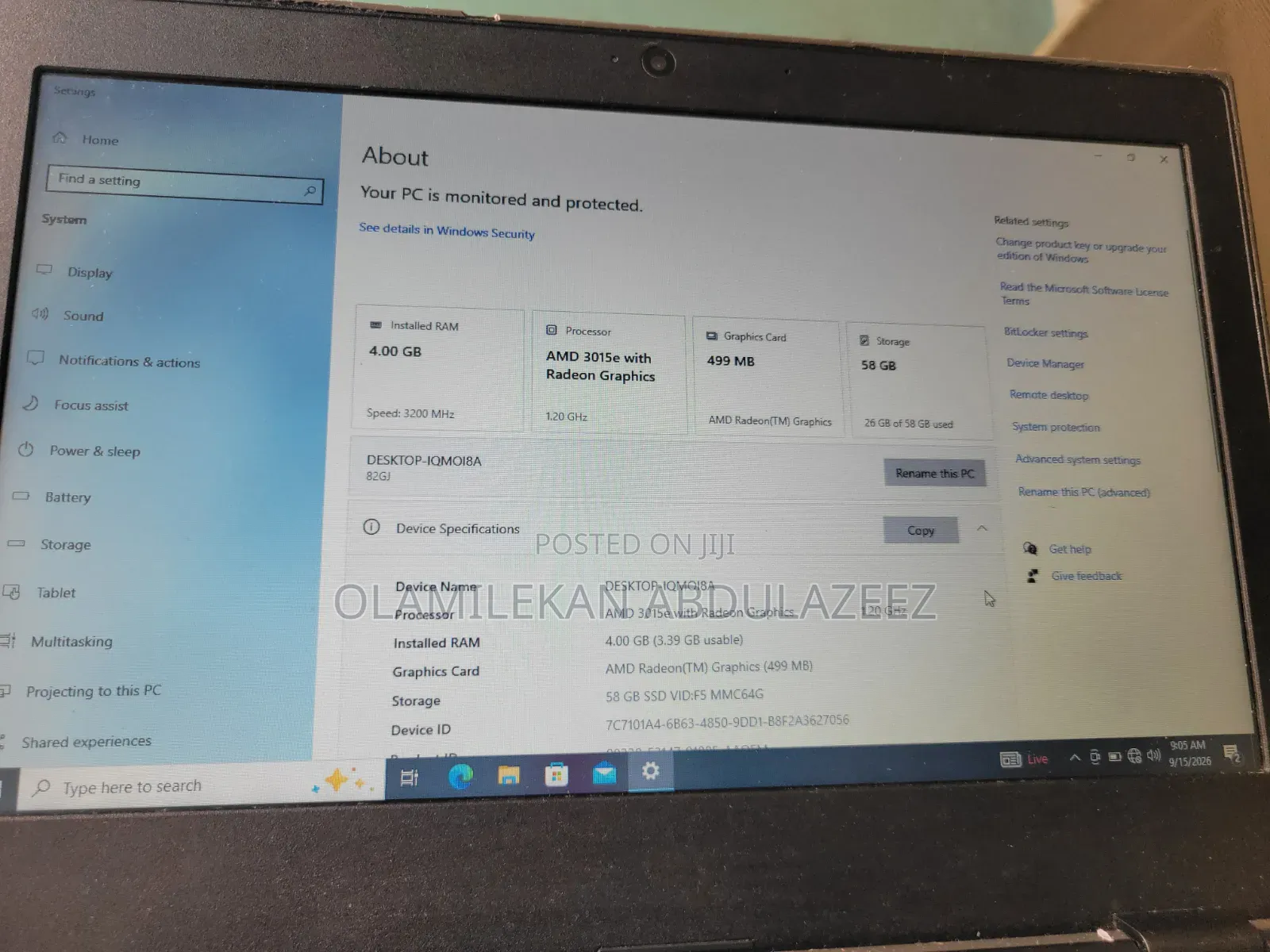 Laptop Lenovo 100e 4GB AMD A8 SSD 60GB