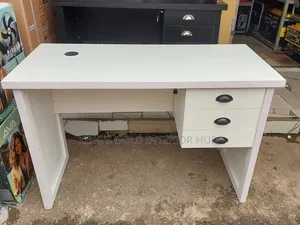 4 Fit Office Table White Colour With Central Lock Key